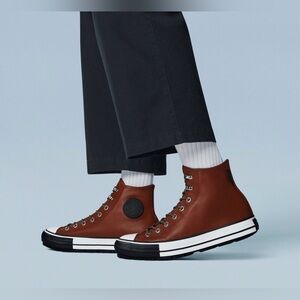 Converse Leather Winter High Cold Fusion Cedar Bark Waterproof Sneakers